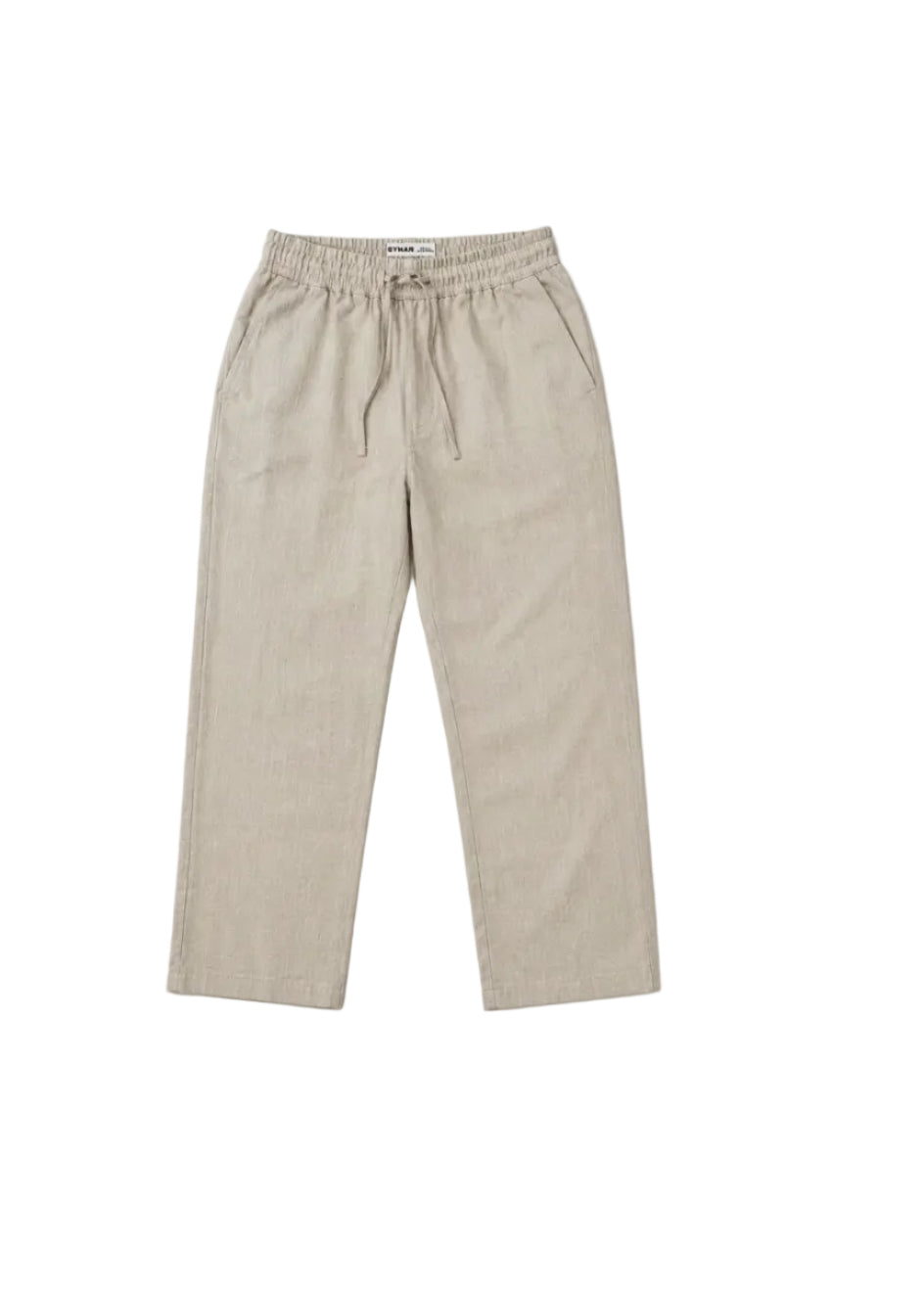Cotton-Linen Relaxed Drawstring Pants – Beige