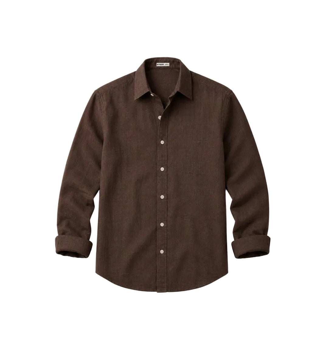 Brown Cotton Linen Shirt