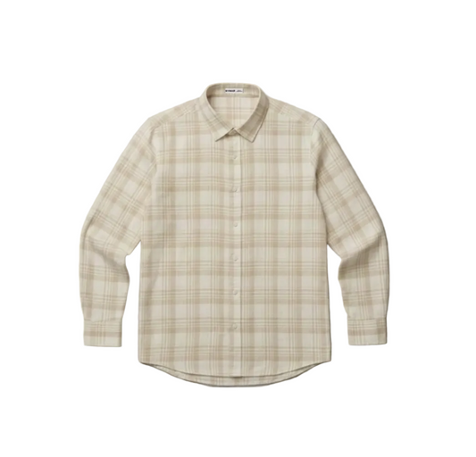 Beige&white Check Shirt