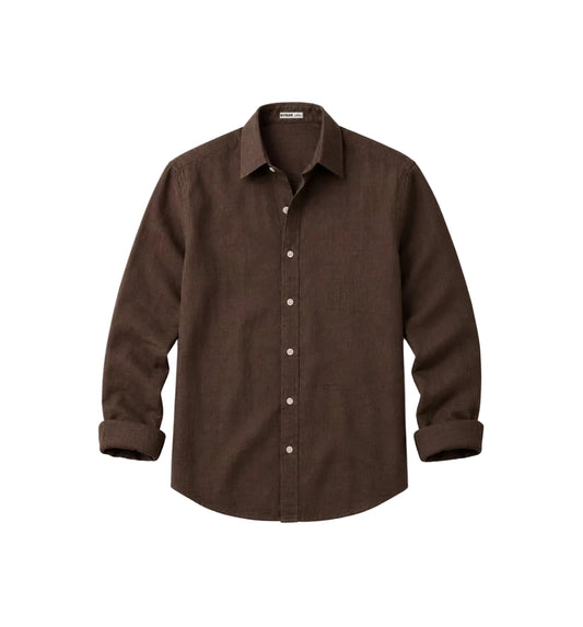 Brown Cotton Linen Shirt